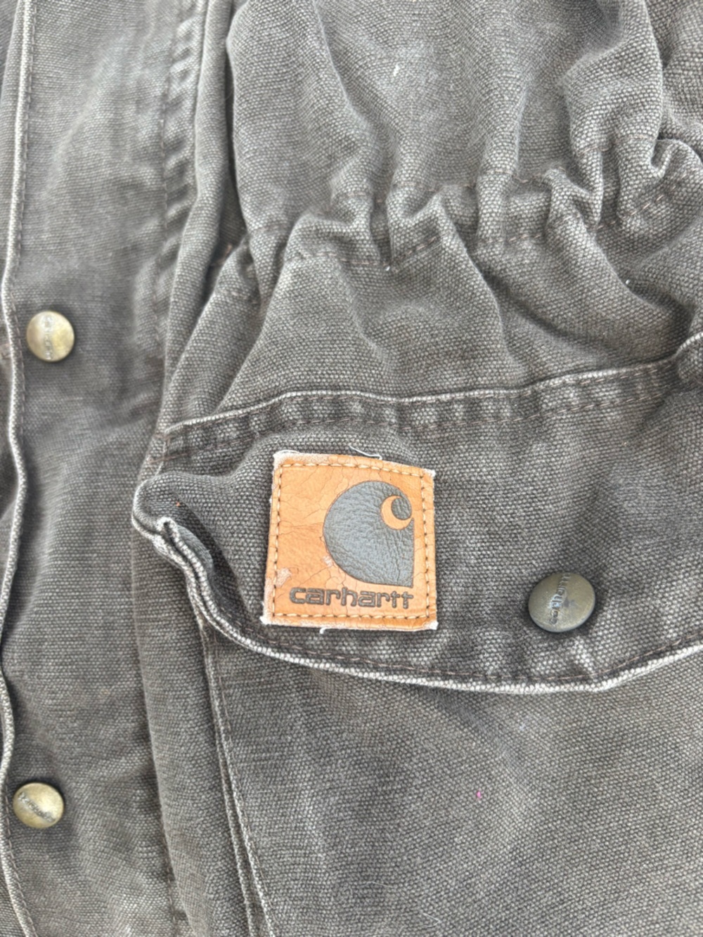 Carhartt Vintage Black Distressed Coat Chore Jacket Blanket Lined C46TMB USA - Picture 4 of 8